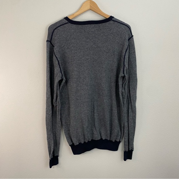 Egara Slim Fit Blue Knit Cashmere Blend V-Neck Men’s XLT - Picture 4 of 6